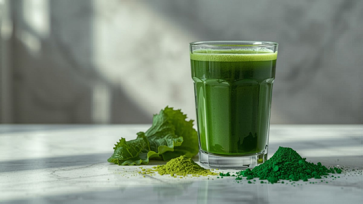 Super Greens for Bone Health — vibrant green drink with fresh kale and spinach
