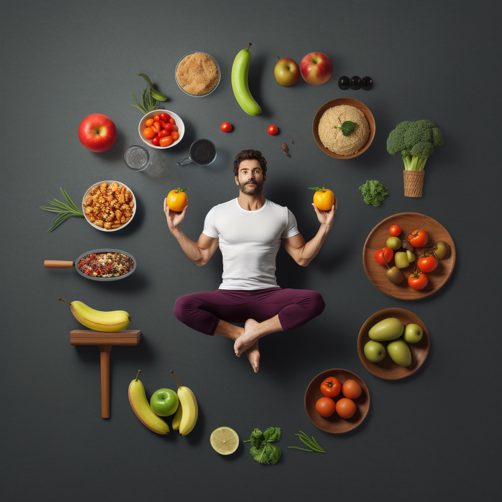 should I take super greens powder every day? men with fruits and vegetables around him