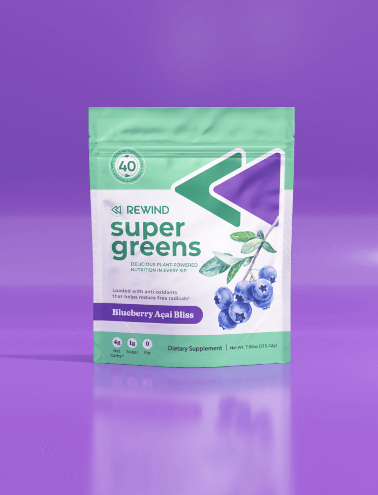 Blueberry acai flavor super greens powder