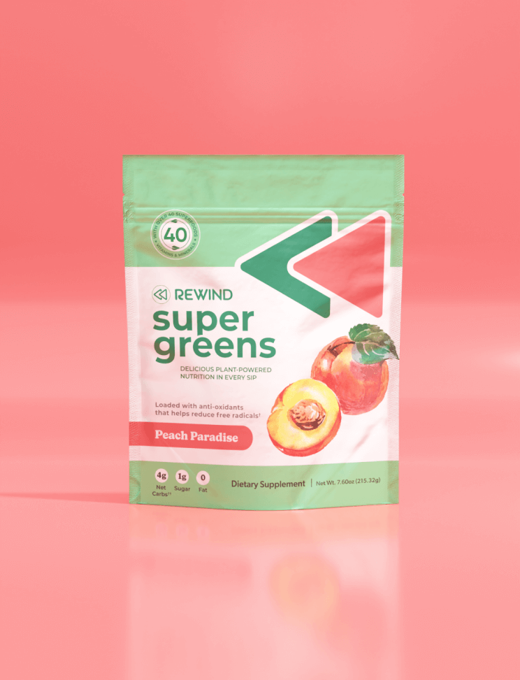 Super greens powder peach flavor