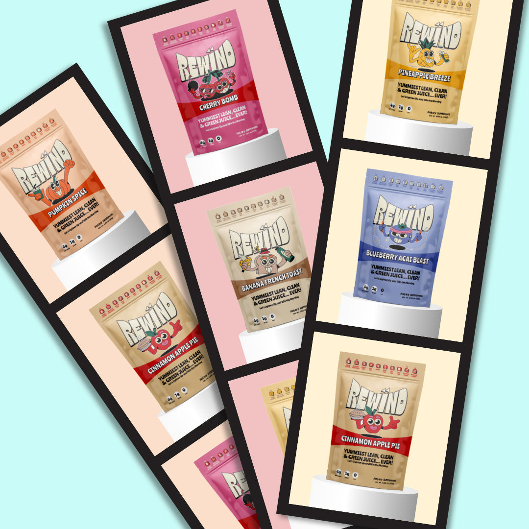 Rewind Greens pouch on a film strip